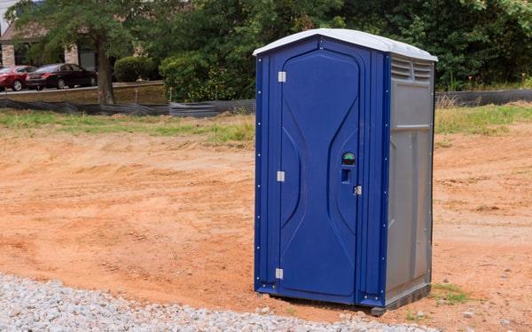 short-term portable toilets should be serviced frequently, generally once a week